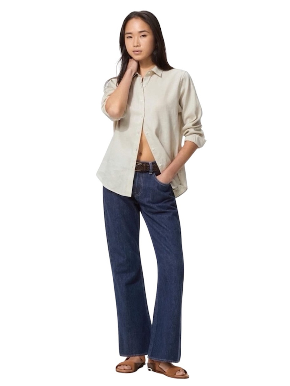 Uniqlo Women's Bootcut Jeans in Dark Blue